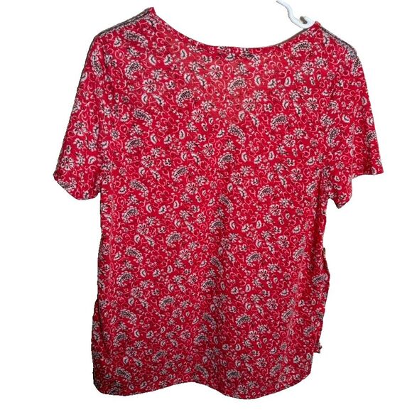 All In Love T-Shirt Women's Medium V-Neck Short Sleeve Boho Printed Casual Top - Picture 2 of 8